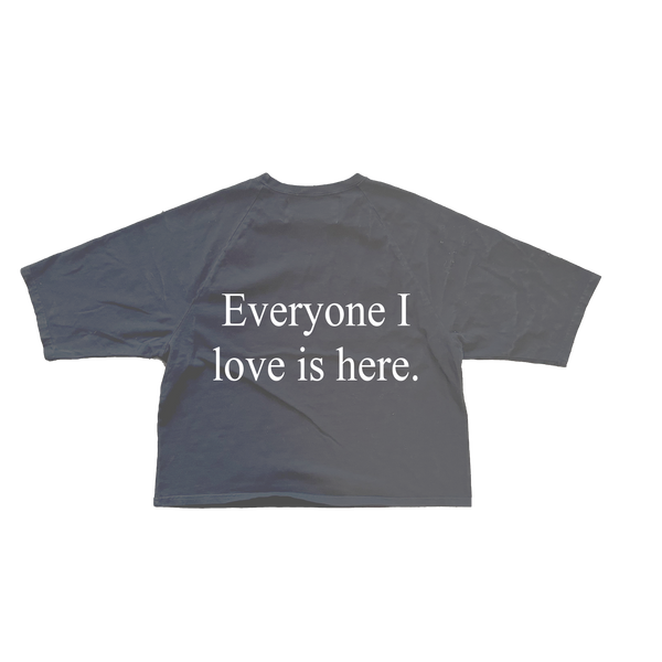 Everyone I Love - Grey Raglan Boxy Tee Shirt