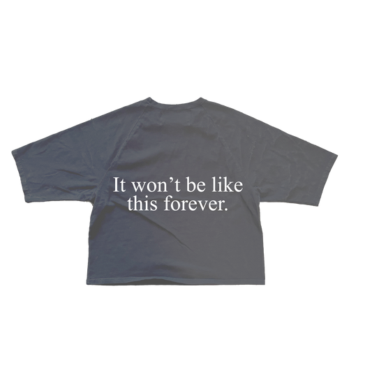 It Won't Be - Grey Raglan Boxy Tee Shirt