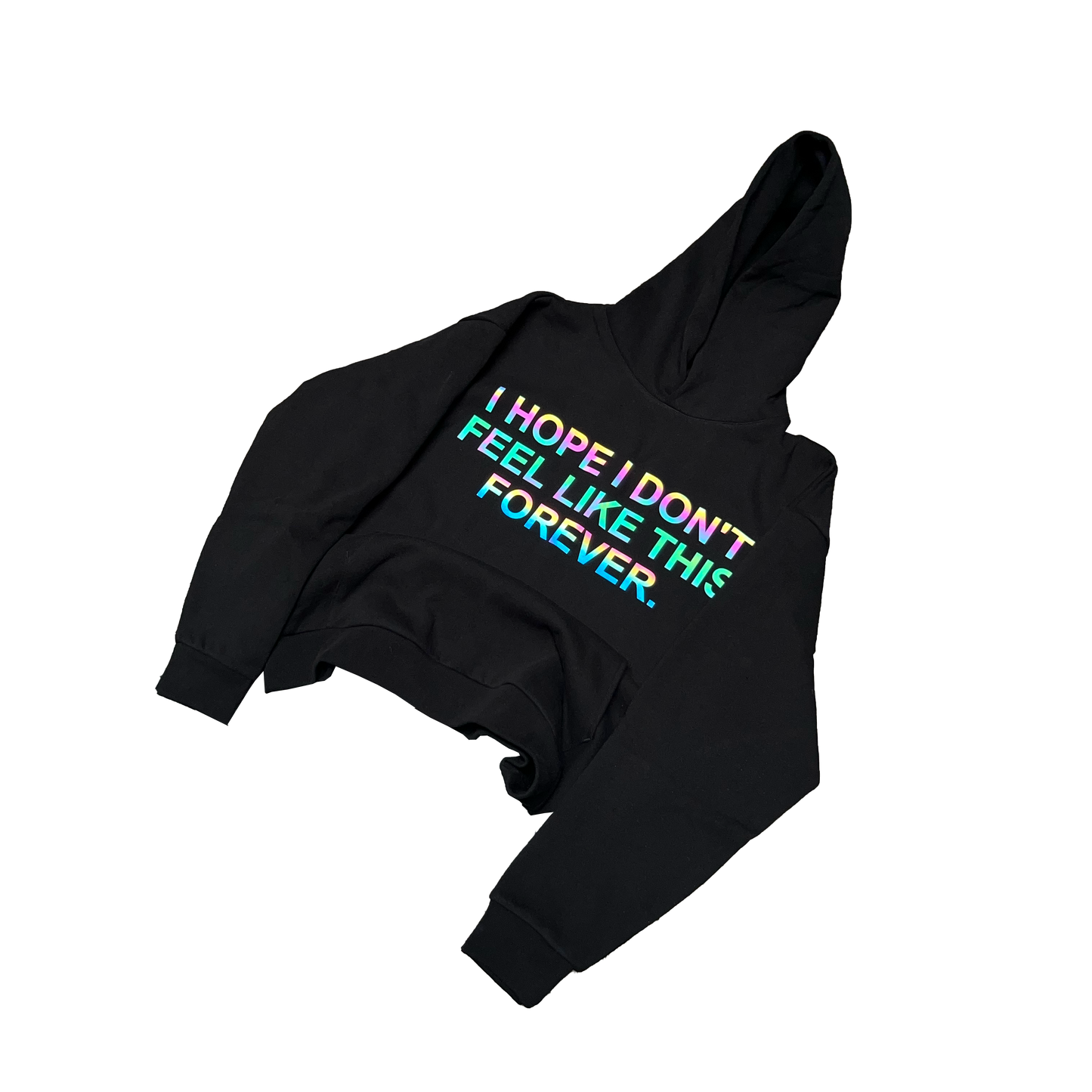 I Hope I Don't - Black Rainbow Reflective Hoodie [MADE TO ORDER]