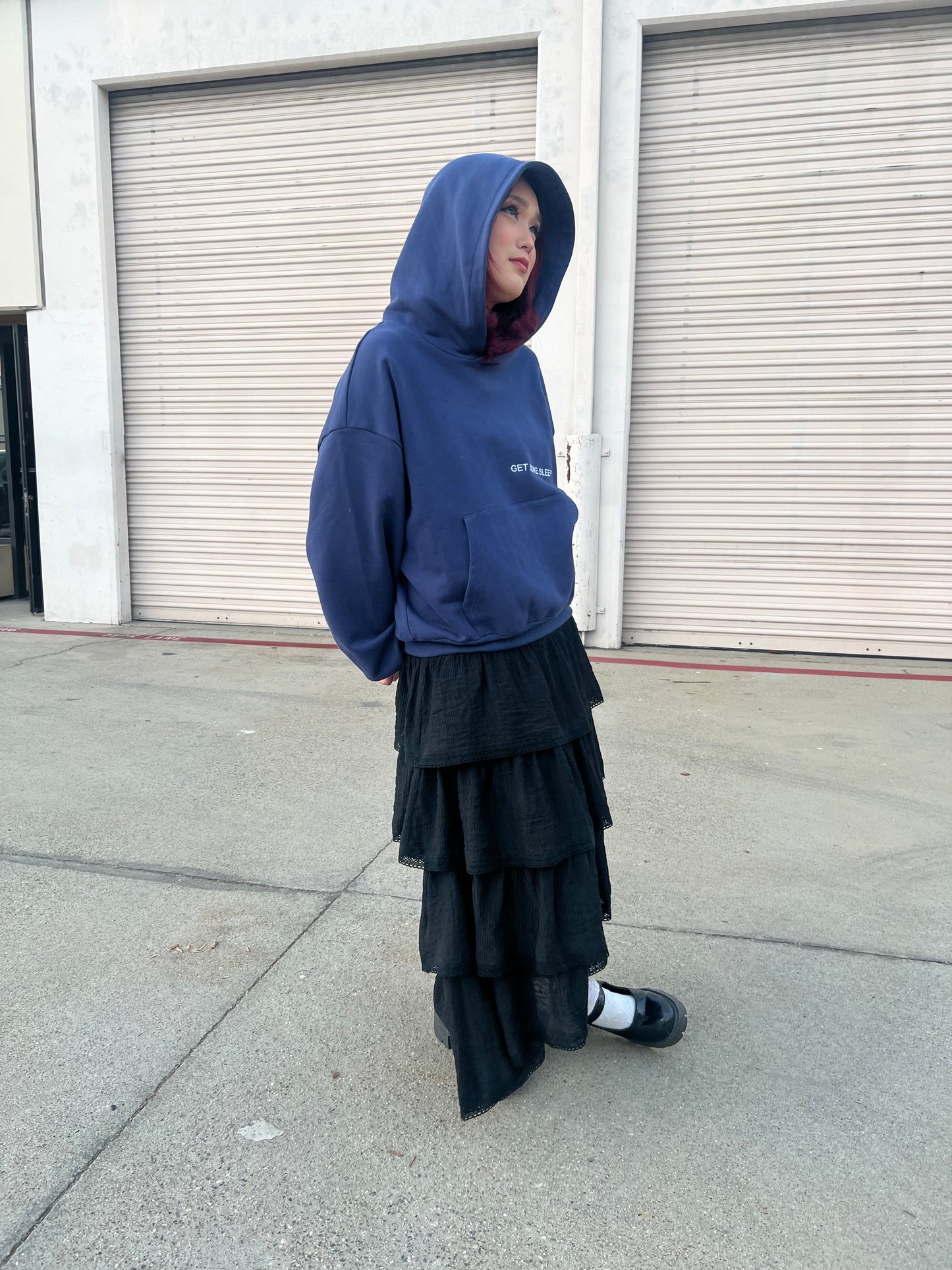 Celestial Cut Hoodie Dress - Navy/Black [PRE-ORDER]