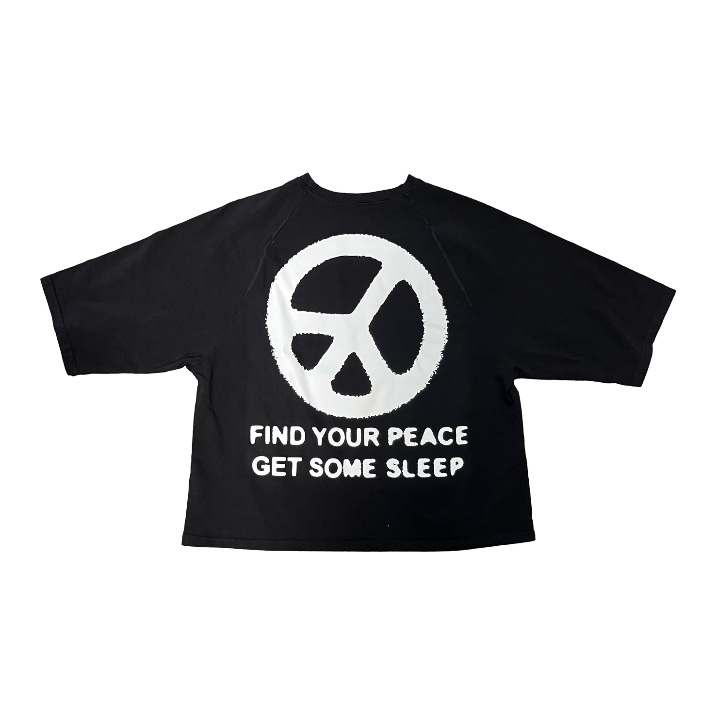 Find Your Peace - Black Raglan Boxy Tee Shirt