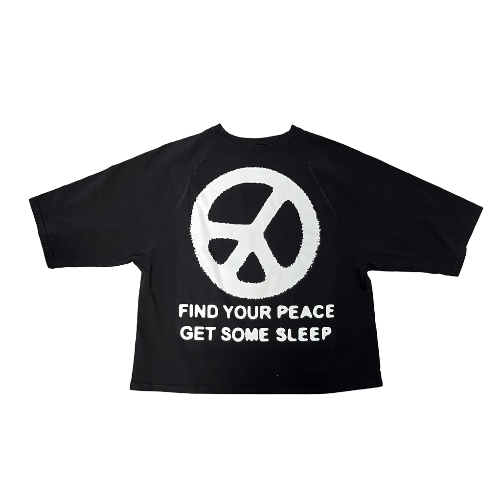 Find Your Peace - Black Raglan Boxy Tee Shirt