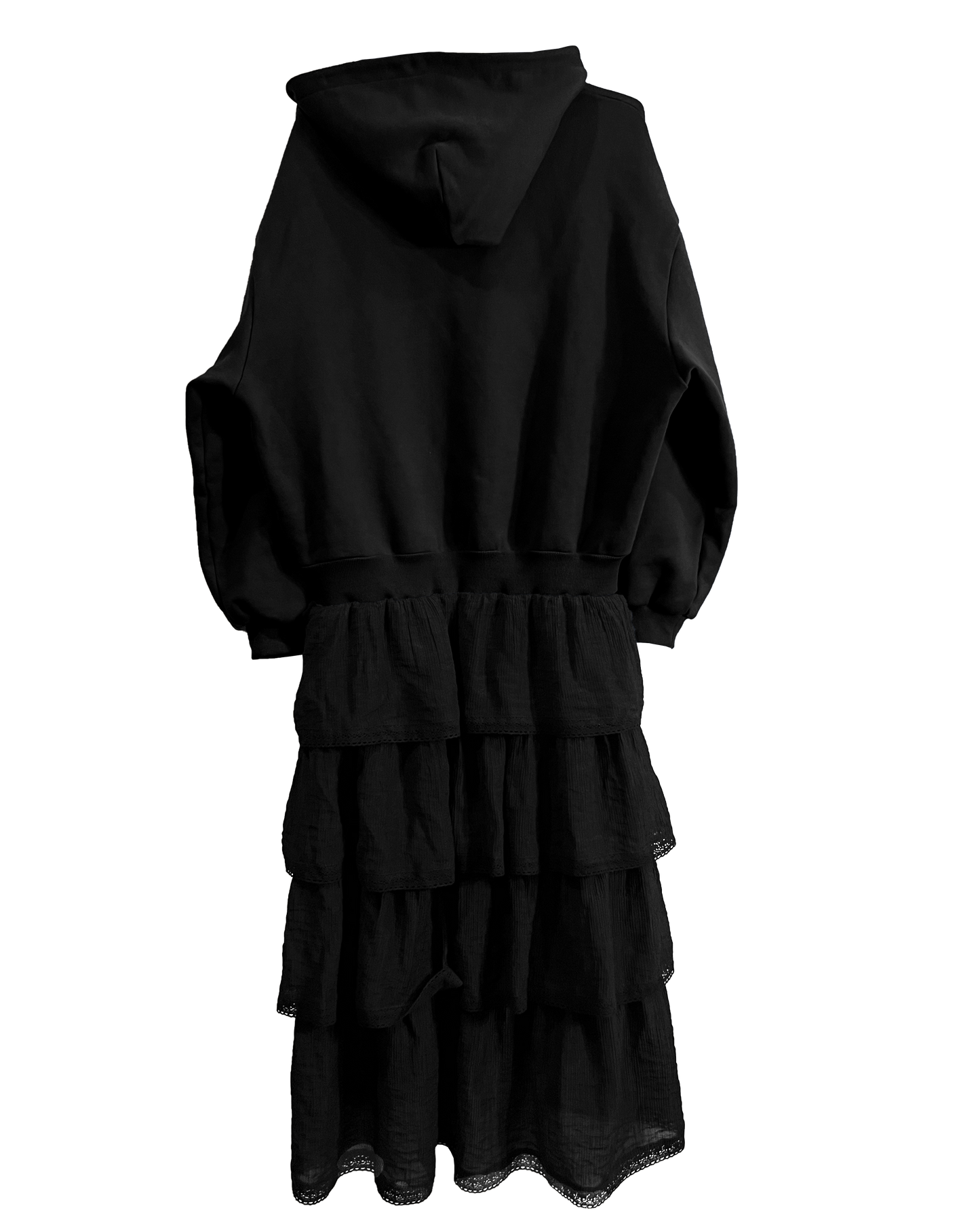 Celestial Cut Hoodie Dress - Black/Black [PRE-ORDER]