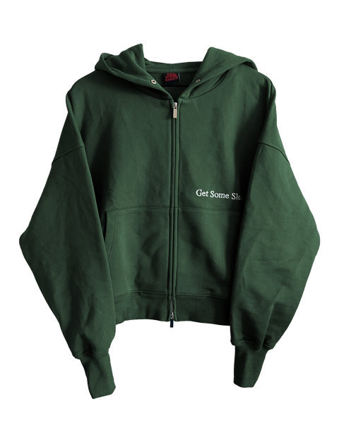 Everyone I Love Is Here - Green Embroidered Zippy Hoodie [PRE-ORDER]