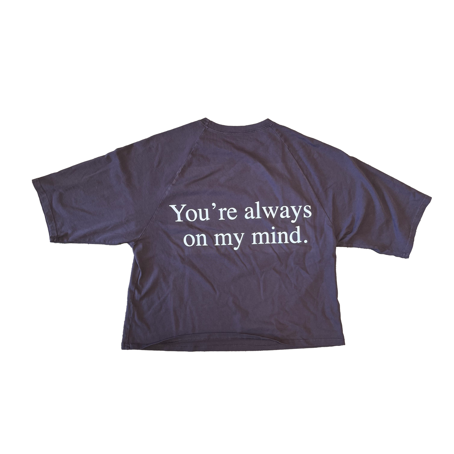 Always On My Mind - Rabbit Grey Raglan Boxy Tee Shirt