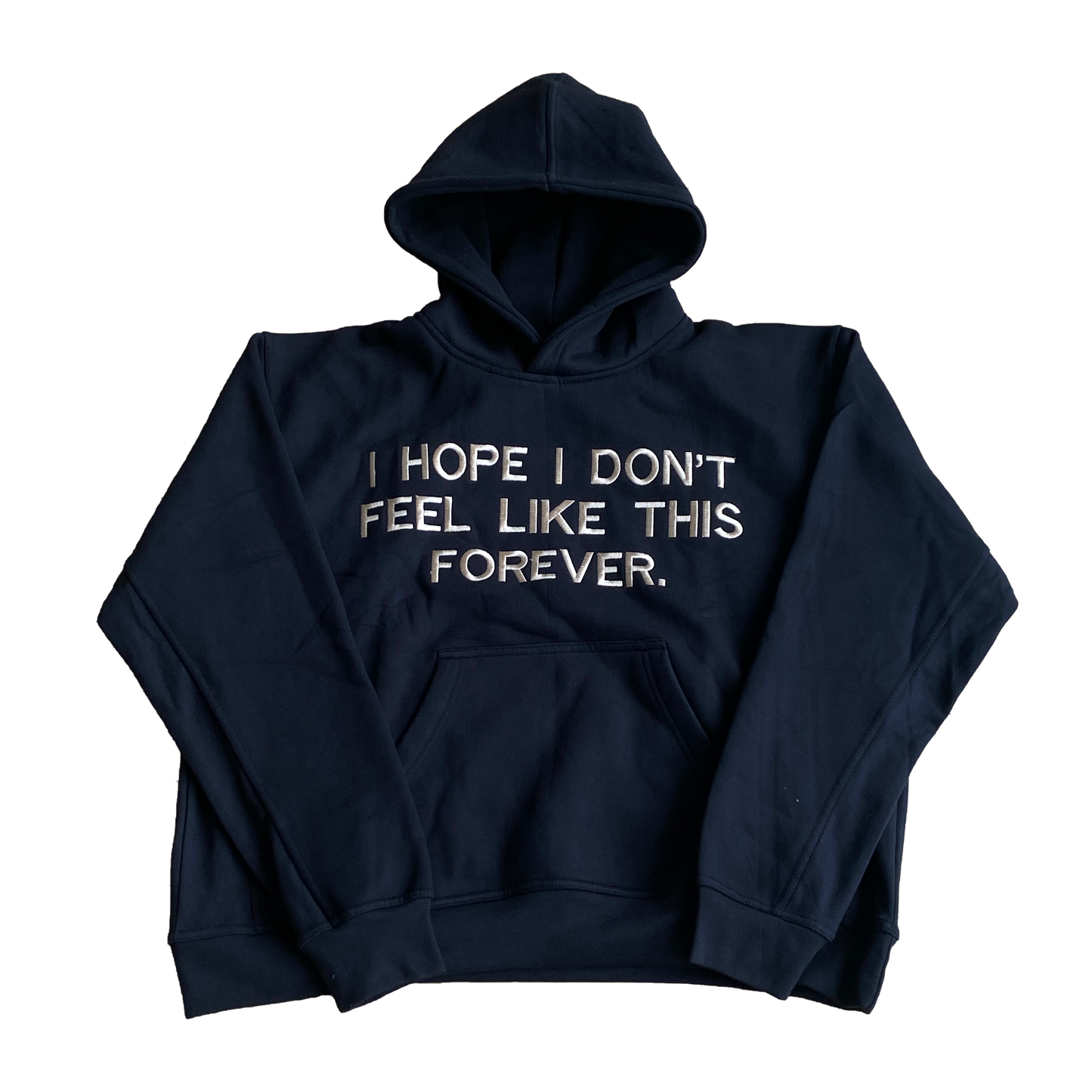 I Hope I Don't - Embroidered Hoodie Black