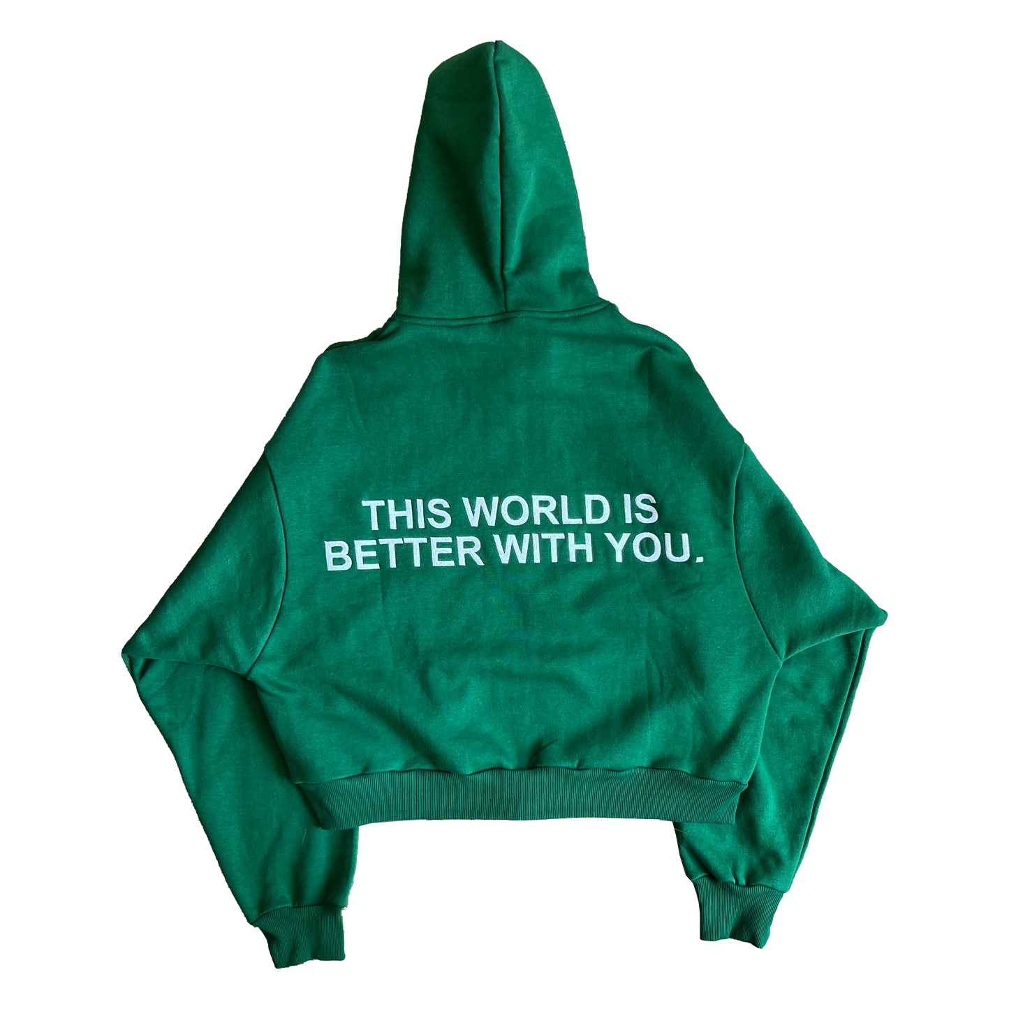 This World Is Better With You - Green Embroidered Zippy