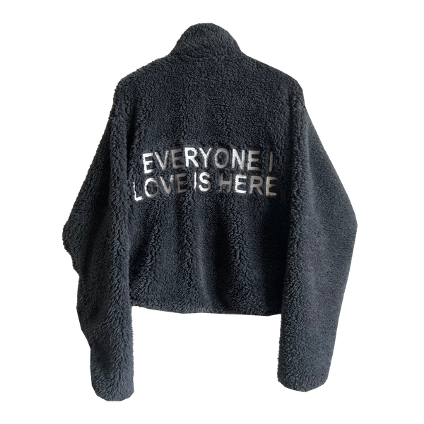 Everyone I Love Is Here - Gray Sherpy 1/4 Zip Pullover