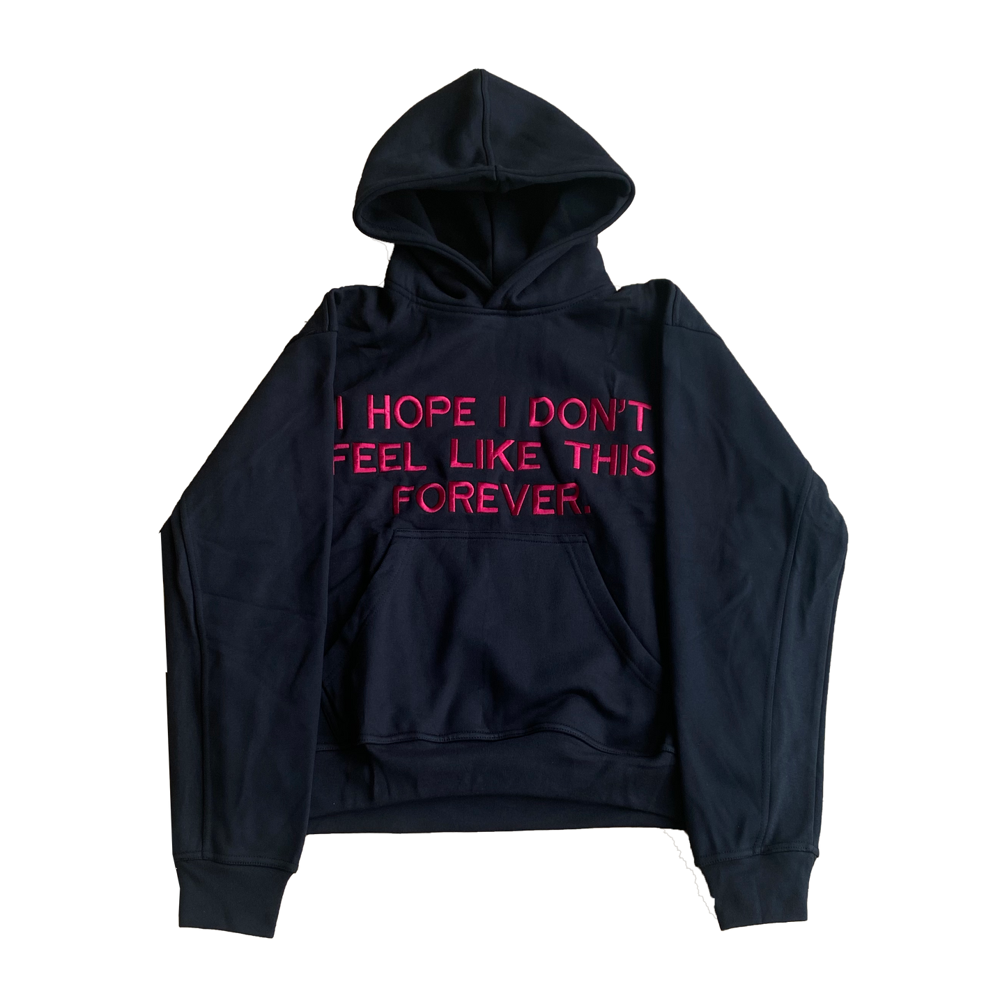 I Hope I Don't - Embroidered Hoodie Black