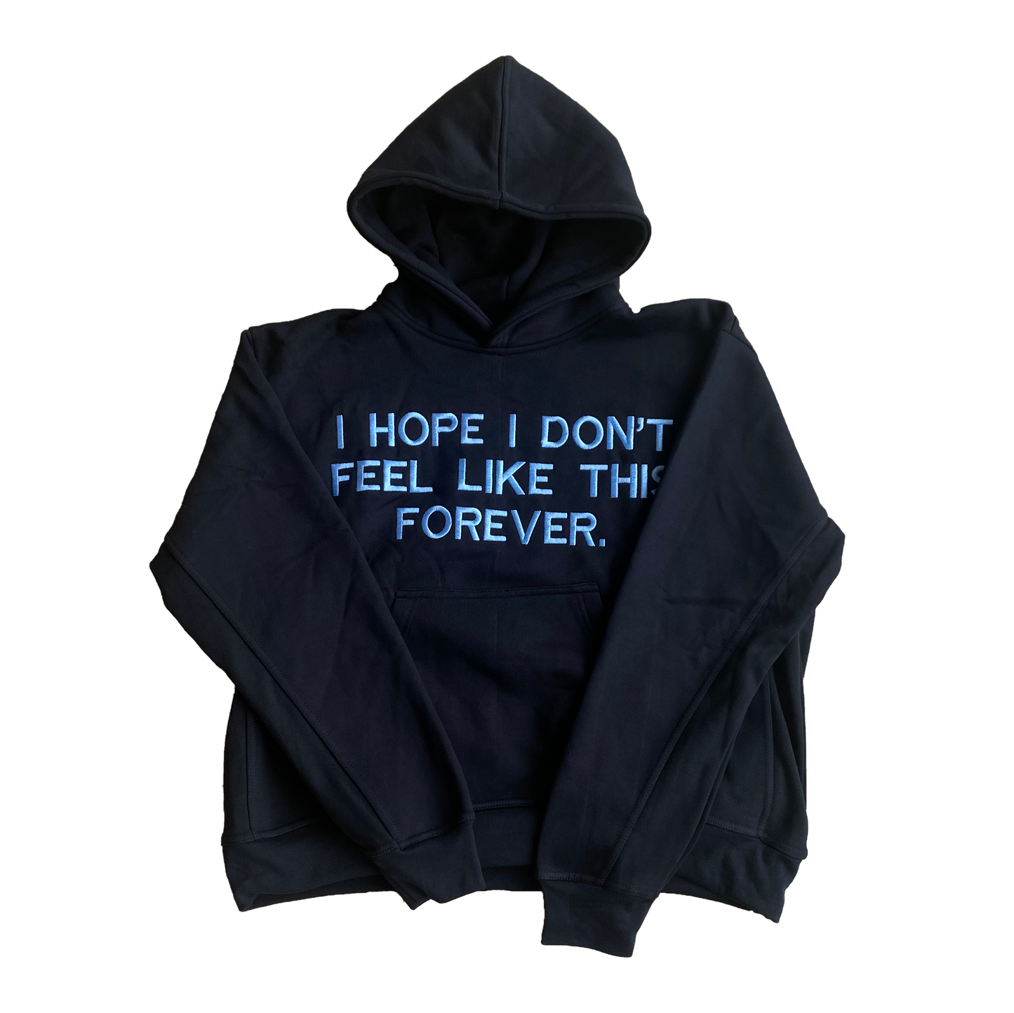 I Hope I Don't - Embroidered Hoodie Black