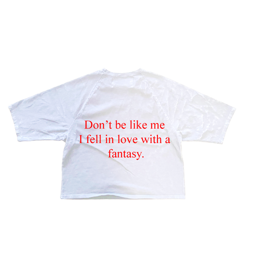 Don't Be Like Me - White Raglan Boxy Tee Shirt