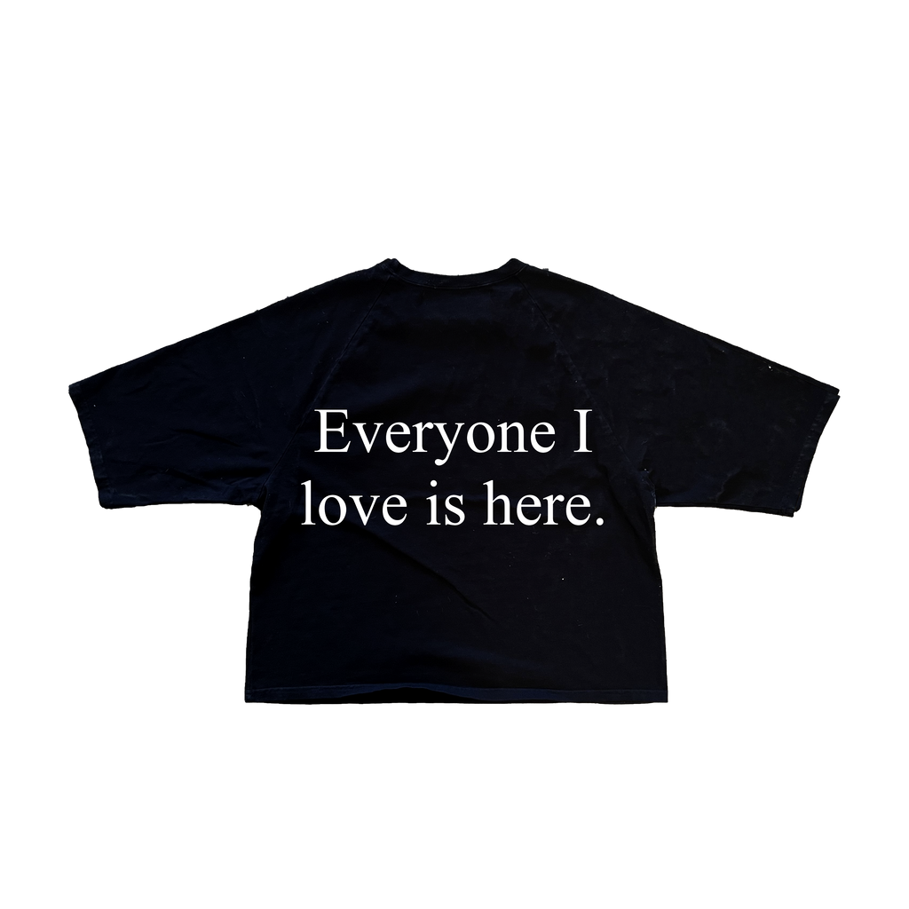 Everyone I Love Is Here - Black Raglan Boxy Tee Shirt