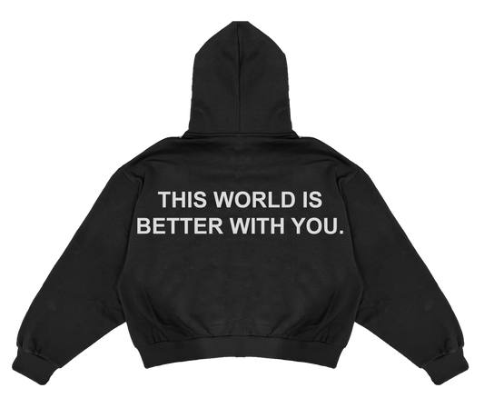 This World is - Black Reflective Zippy