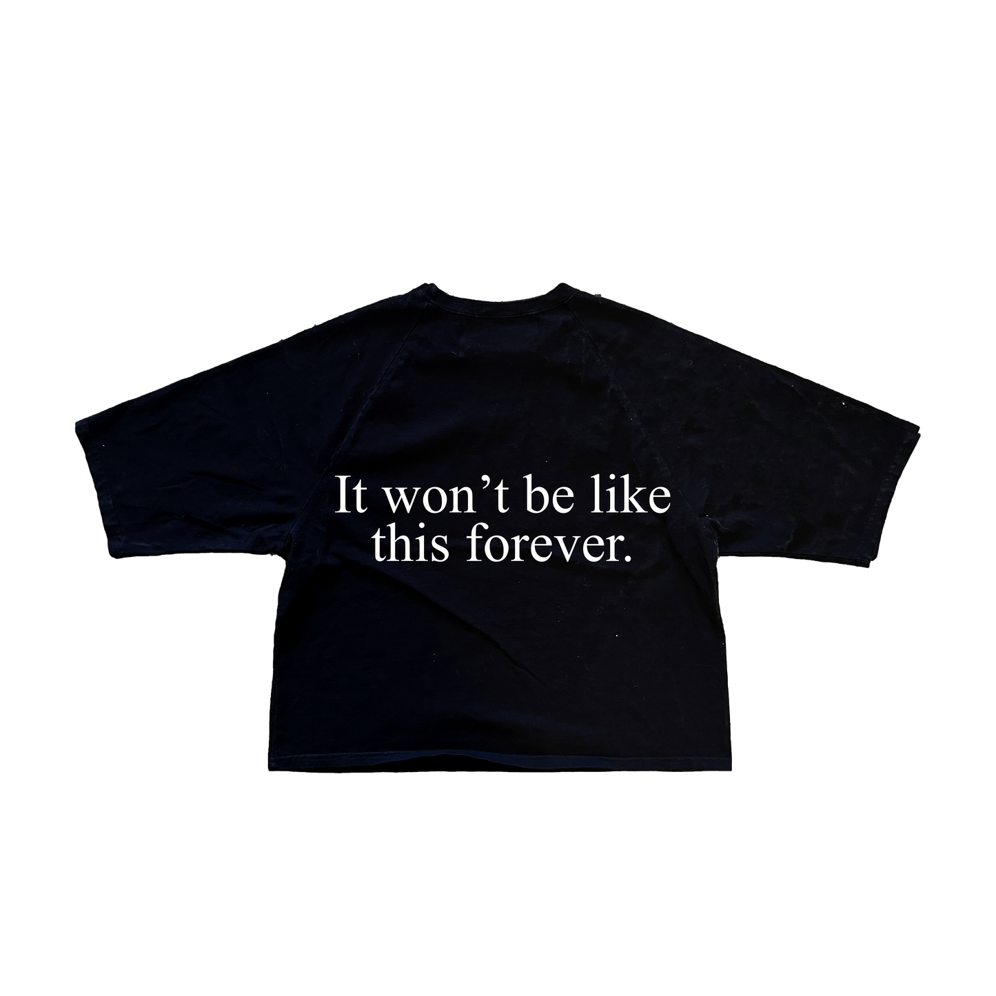 It Won't Be - Black Raglan Boxy Tee Shirt