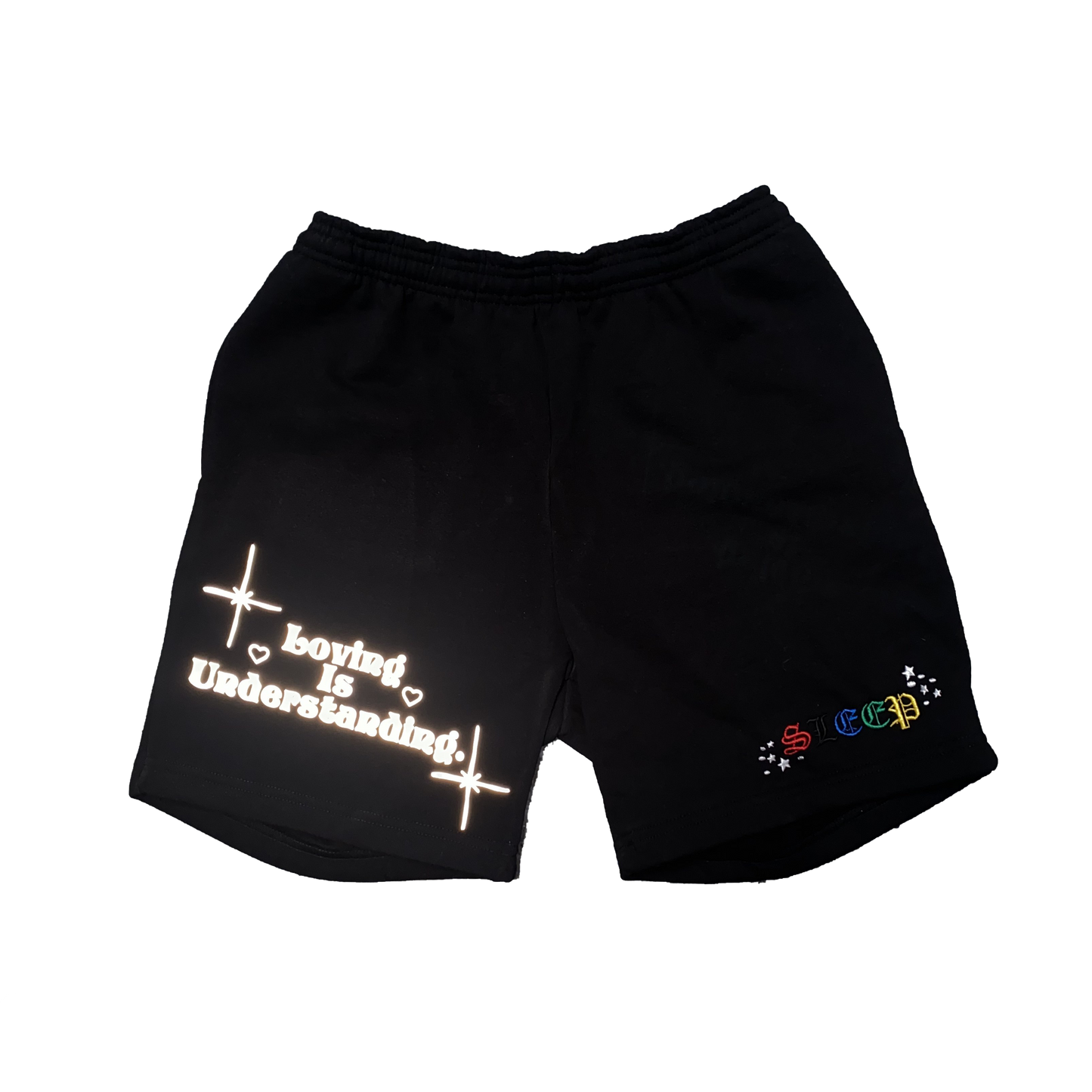 Loving is Understanding - Embroidered Reflective Shorts