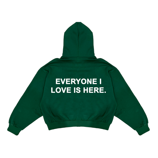 Everyone I Love Is Here - Green Embroidered Zippy