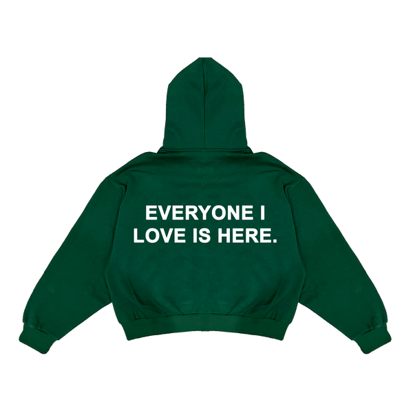 Everyone I Love Is Here - Green Embroidered Zippy