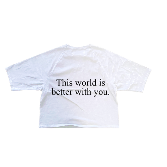 This World Is - White Raglan Boxy Tee Shirt